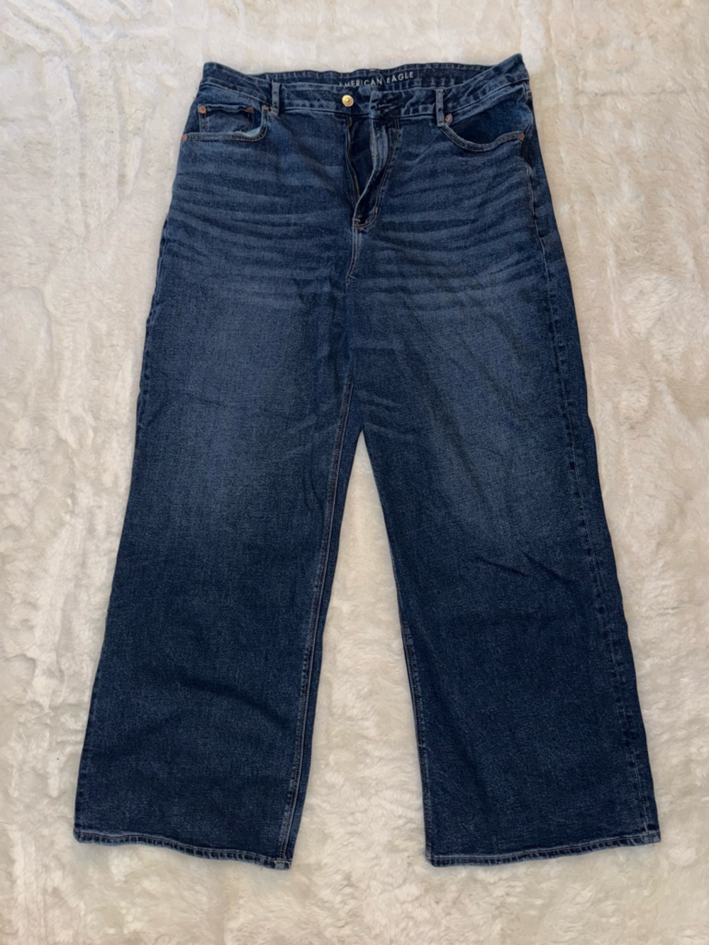American Eagle Outfitters Dark Wash Wide Leg Jeans